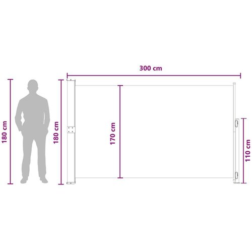  Retraktabilna bočna tende Sivosmeđa 300 x 180 cm Poliester - Sivosmeđa 180 x 300 cm Slike