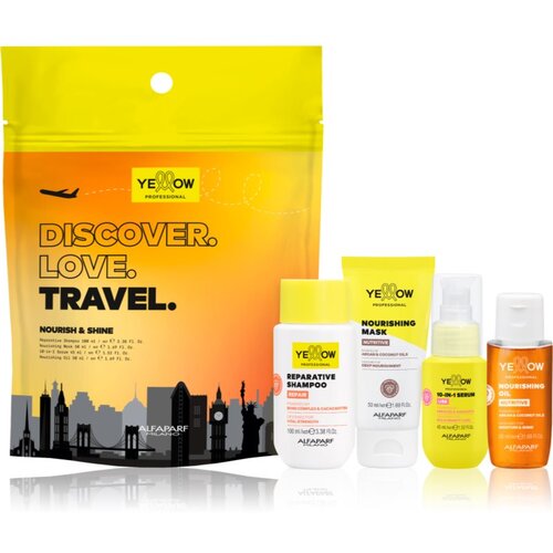 Yellow Professional Discover.Love.Travel. Set putni set za suhu i oslabljenu kosu 4 kom Slike