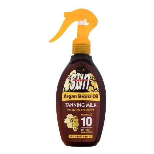 Vivaco Sun Argan Bronz Oil Tanning Milk SPF10 losjon za zaščito pred soncem z arganovim oljem 200 ml