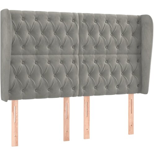 Maison Chic vzglavna omarica - nočna omarica - posteljna omarica z u&amp;scaron;esi svetlo sivo 163x23x118/128 cm žamet, (21711756) Slike