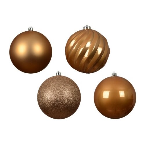 DEKOR DOM dekoracija - hanging bauble set mix 4pcs 14cm 023199 - caramel brown - kmg ( 045612 ) Cene