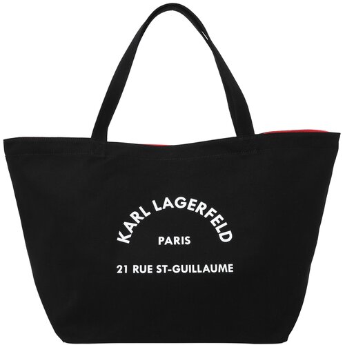 Karl Lagerfeld Nakupovalna torba 'Rue St-Guillaume' črna / bela Cene