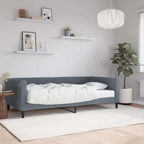  Dnevna postelja z vzmetnico temno siva 100x200 cm žamet, (20936501) Cene