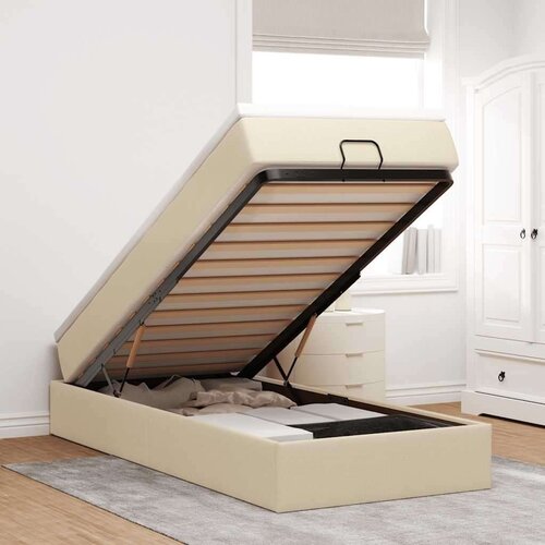 vidaXL otomanski okvir kreveta s madraca krem 80x200cm od tkanine Cijene