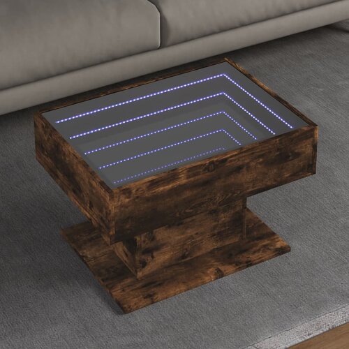 Furnova Klubska mizica LED dimljeni hrast 70x50x45 cm inženirski les, (21912931) Slike