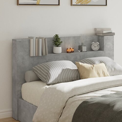 vidaXL Ormarić za uzglavlje LED svjetlima boja betona 160x16 5x103 5cm Cijene