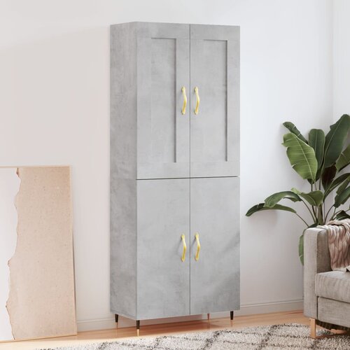 vidaXL Visoka komoda betonsko siva 69,5x34x180 cm inženirski les Cene