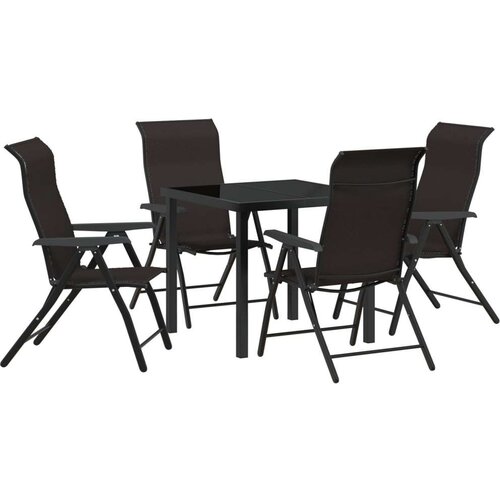  Set od 5 vrtnih stolova Crni Poli Ratan Cijene