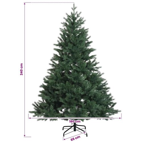  Umjetno božićno drvce s nogom 240 cm PVC i metal Zelena - Zelena 240 cm bez LED svjetala Slike