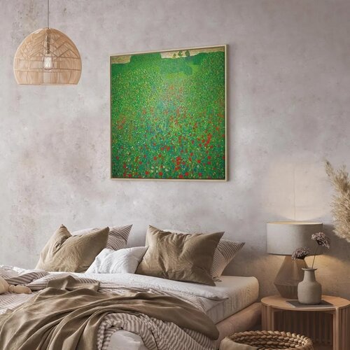 Slika - Gustav Klimt &amp;ndash; Poppy Field 60x60 U prirodnom drvenom okviru Slike