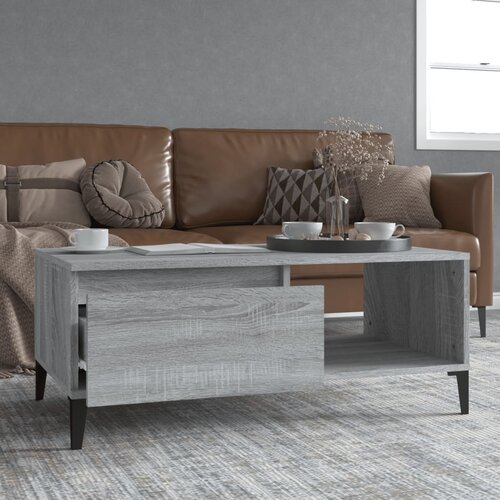 VidaXL Klubska mizica siva sonoma 90x50x36,5 cm inženirski les Slike