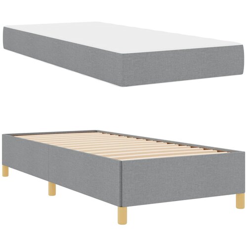  Krevetna konstrukcija Svijetlo siva 90 x 200 cm tkanina Slike