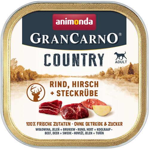 Animonda Varčno pakiranje GranCarno Adult Country 44 x 150 g - Govedina, jelen in rumena koleraba Slike