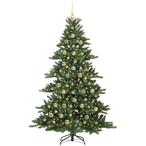 VidaXL Umjetno božićno drvce s nogom with LEDs s stalakom 210cm PVC Slike