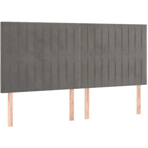  Uzglavlje svjetlosivo 200x5x118/128 cm bar&amp;scaron;unasto Slike