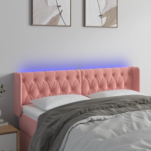  LED uzglavlje ružičasto 163x16x78/88 cm bar&scaron;unasto Cijene