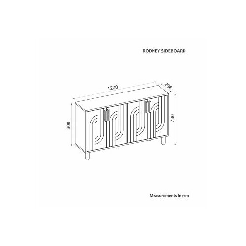 Hanah home Konzola Rodney, 120x73,6x29,6 cm, Orah Slike