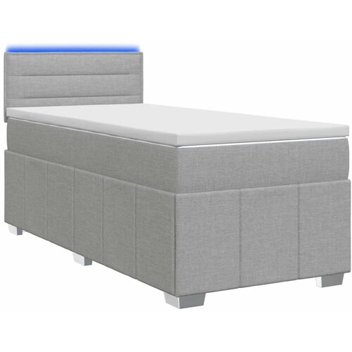  Boxspring krevet s madracem Svjetlosiva 90 x 200 cm Tkanina - Svjetlosiva 90 x 200 cm Dizajn linija Slike