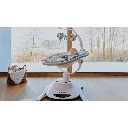 Lionelo električna gugalnica Bella 360 + zibelka, Grey Concrete Slike