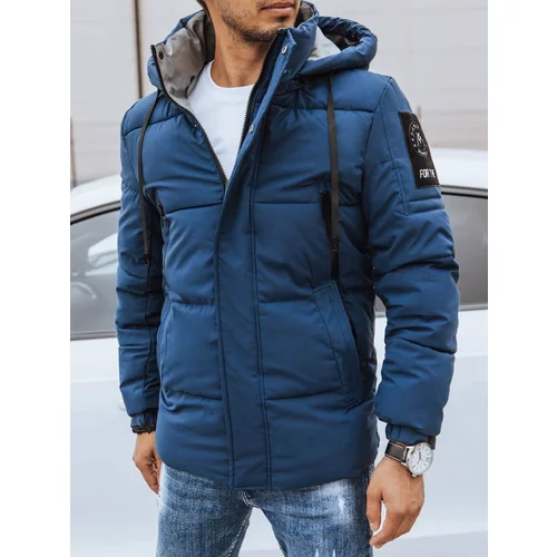 DStreet Men's Winter Quilted Jacket, dark blue,