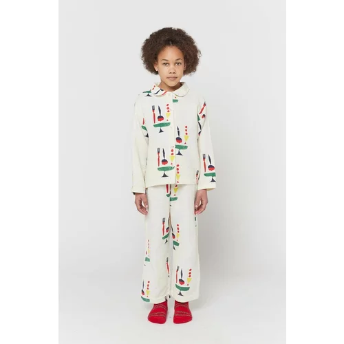 Bobo Choses Otroška bombažna pižama bež barva