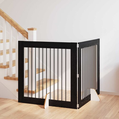  Vrata za pse s postoljem 2 pcs Crni hrast 100 x 100 cm Cene