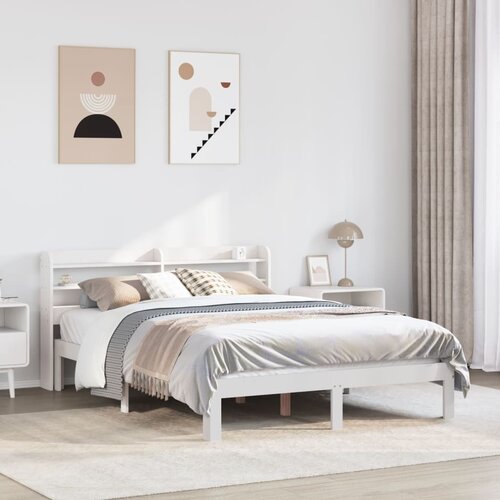 Furnova Posteljni okvir z vzglavjem brez vzmetnice bel 140x190 cm, (21933971) Slike