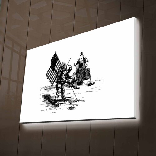 Wallity Zidna slika sa LED rasvjetom NASA-012, 45x70 cm Cijene