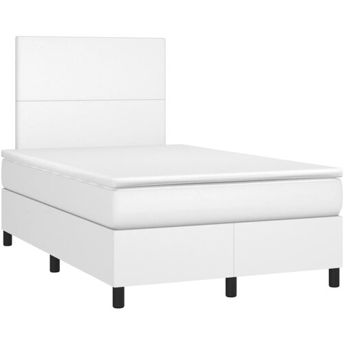 vidaXL Box spring postelja z vzmetnico bel 120x190 cm umetno usnje, (21111206) Cene