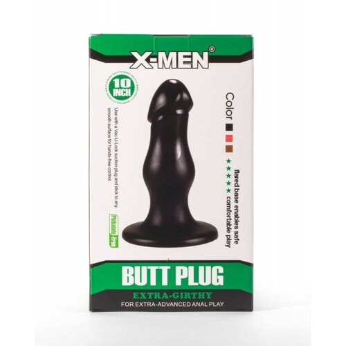 X-Men 8.66&quot; Extra Girthy Butt Plug Black II XMEN000157 Cene