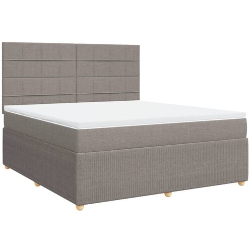 vidaXL Box spring postelja z vzmetnico taupe 180x200 cm blago, (21309512) Cene