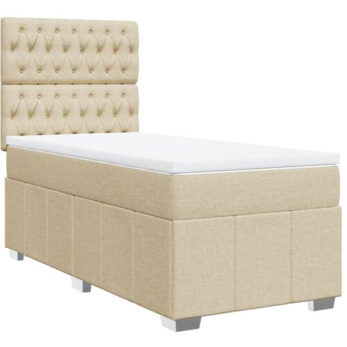 Maison Chic Box spring postelja - Vzmetna postelja z vzmetnico krem 80x200 cm blago SL5539, (21887344) Cene