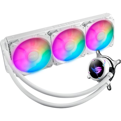 Asus ROG Strix LC II 360 ARGB White Edition all-in-one liquid CPU cooler with Aura Sync and three ROG 120 mm addressable RGB radiator fans - 90RC00F2-M0UAY4 Slike