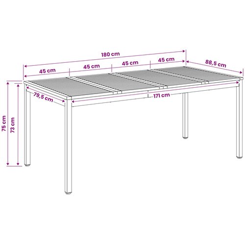 Stol za večeru u vrtu Bijela i crna 180 x 88,5 x 75 cm Slike