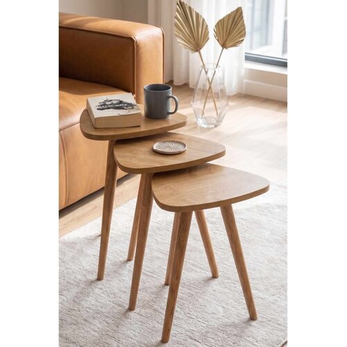 Hanah home Set podesivih stolića za kavu, 3 dijela, krem Cijene
