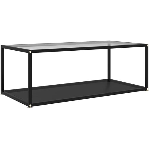  Stolić za kavu prozirni i crni 100 x 50 x 35 cm kaljeno staklo Cijene
