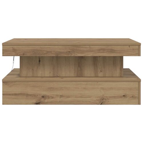  Stolić za kavu s LED svjetlima boja hrasta artisan 90x50x40 cm Slike