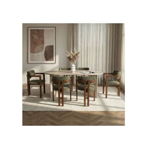 Hanah home trpezarijski set, 7 dijelova, zeleni Slike