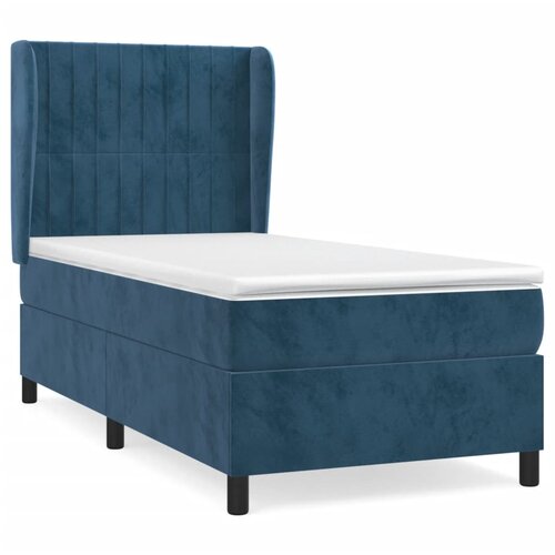 Maison Chic Box spring postelja - Vzmetna postelja z vzmetnico temno modra 90x200 cm žamet SL7852, (21905174) Cene
