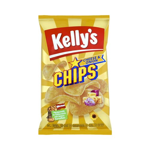 Kelly&amp;#039;s Chips Cheese &amp;amp; Onion - 150 g Slike