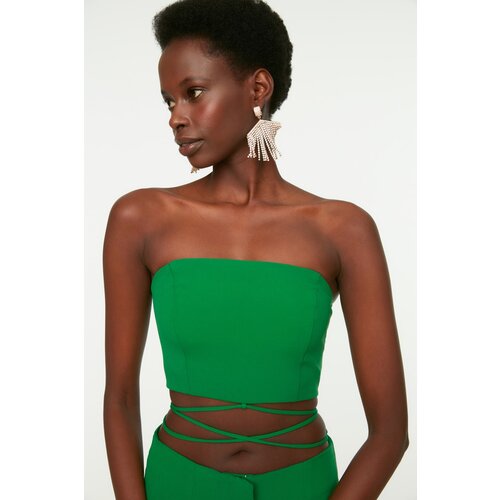Trendyol Green Bias Tie Detailed Blouse Cene