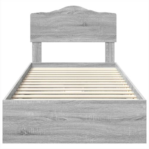  Krevet s od storage Siva Sonoma 100 x 200 cm Konstruirano drvo Slike