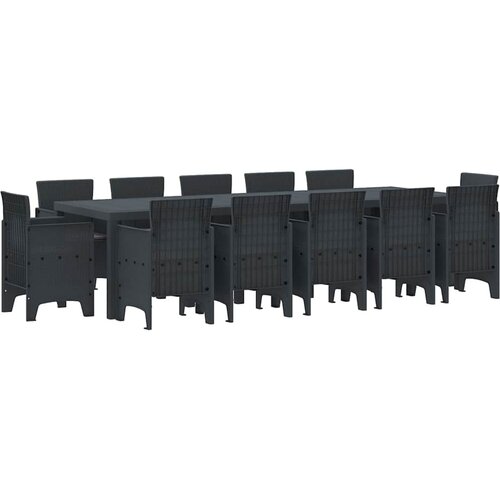 vidaXL Komplet za jedilnico v vrtu z blazino 13 pcs Antracit Plastika, (5000045485) Cene