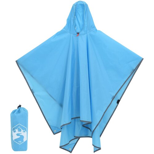 vidaXL Dežni pončo s kapuco 2 v 1 moder 223x145 cm Cene