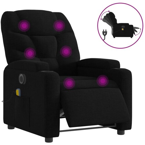 Maison Chic Električni masažni naslanjač - Relax naslanjač črno blago, (22134403) Cene