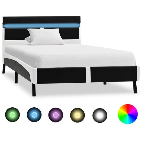  Okvir za krevet od umjetne kože s LED svjetlom crni 90 x 200 cm Cene