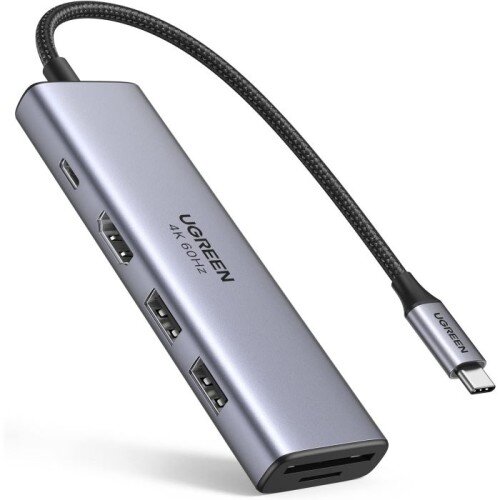 Ugreen 6v1 USB-C HUB 4K HDMI+čitalec kartic+2xUSB+PD 100W Slike
