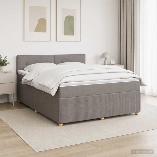  Boxspring krevet s madracem Sivosmeđa 180 x 200 cm Tkanina Slike