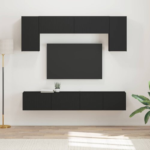  Set TV komoda 4 kom. Crna Konstruirano drvo Cijene