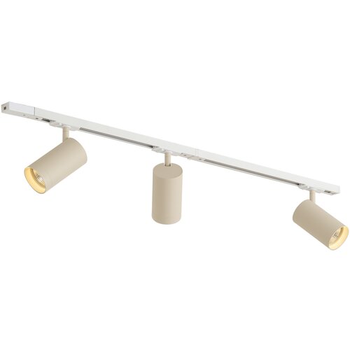QAZQA Modern railsysteem met 3 spots wit met beige 1-fase GU10 70mm - Iconic Jeana Luxe Cene
